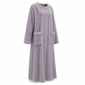 Dames fleecejurk | Zachte fleece | Lange pasvorm met voorzakken | Thuiscomfort