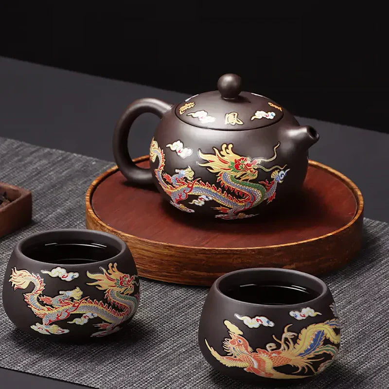 50% OFF | MythBrew - Dragon and Phoenix Color-Changing Teapot [Last Day Sale]