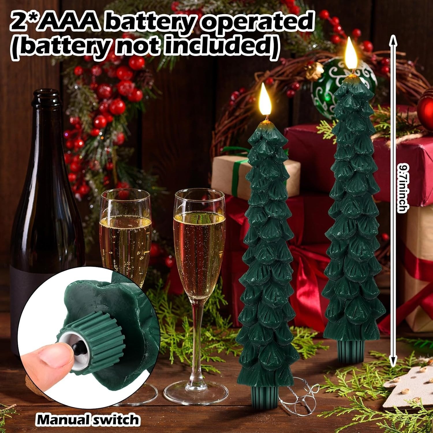 Buy 1+1 FREE | MerryGlow - Christmas Tree LED Candles [Last Day Sale] 