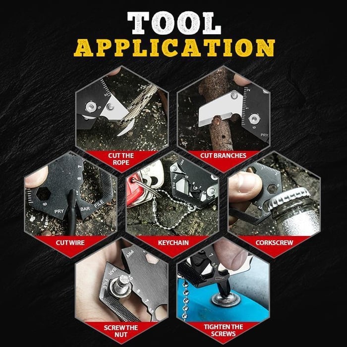 HexaWrench - Multifunctional hexagonal coin pliers for outdoor use