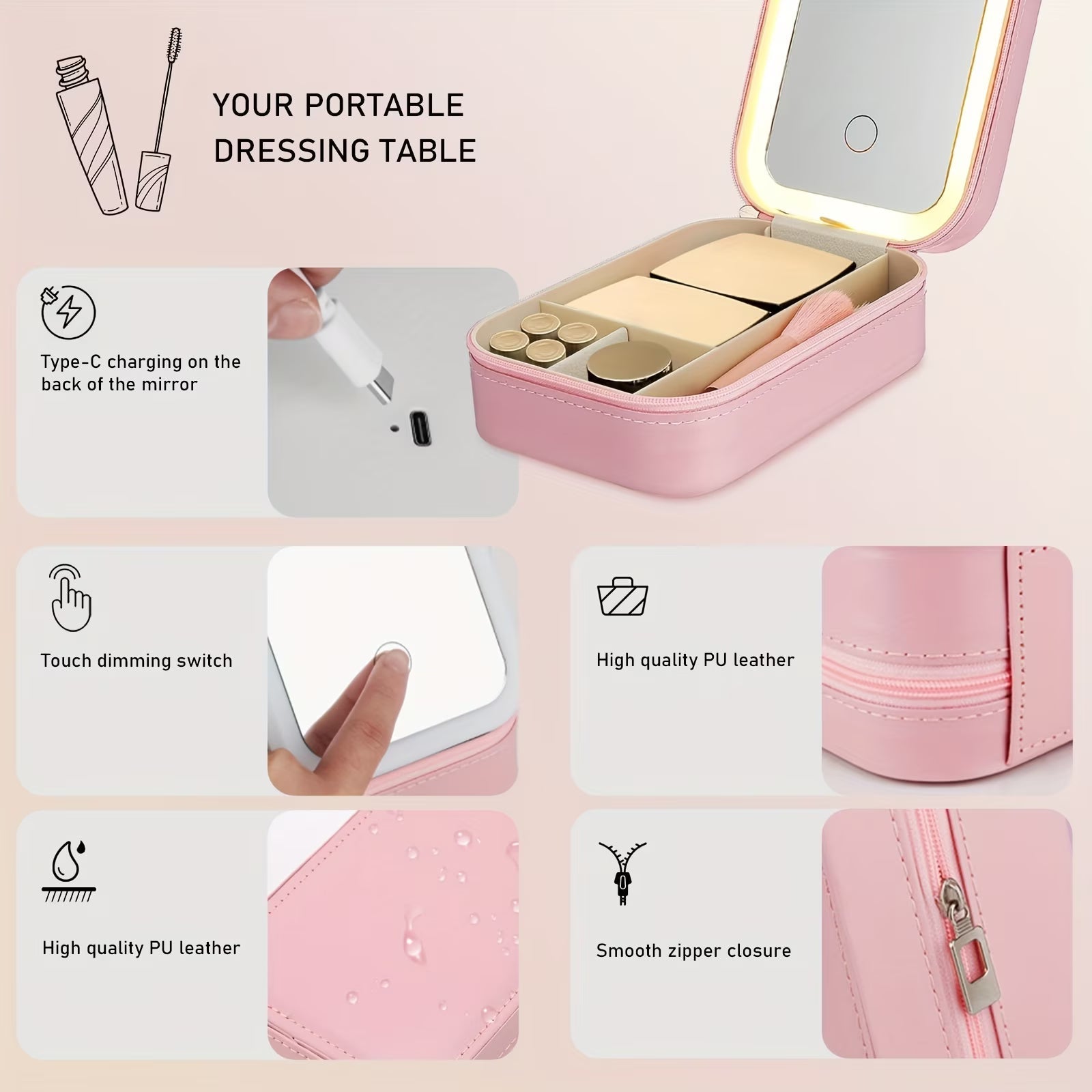 BelleBox™ Verlichte Make-up Koffer voor Glamour Onderweg
