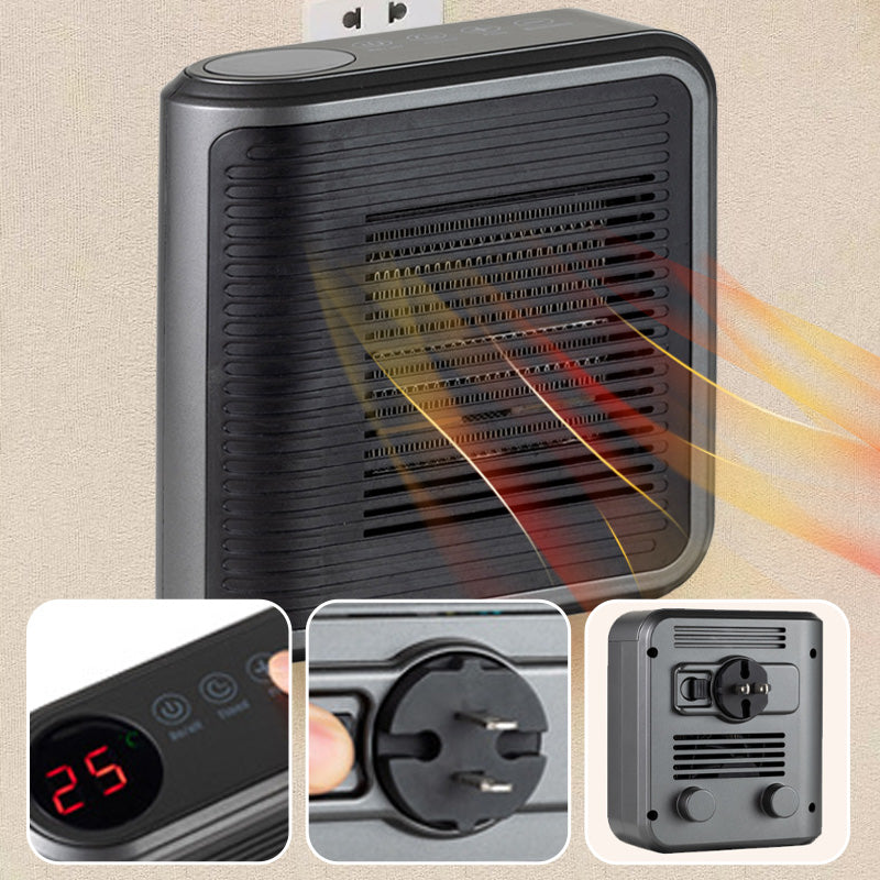 Compacte 800W Wandkachel met Instelbare Thermostaat en Timer