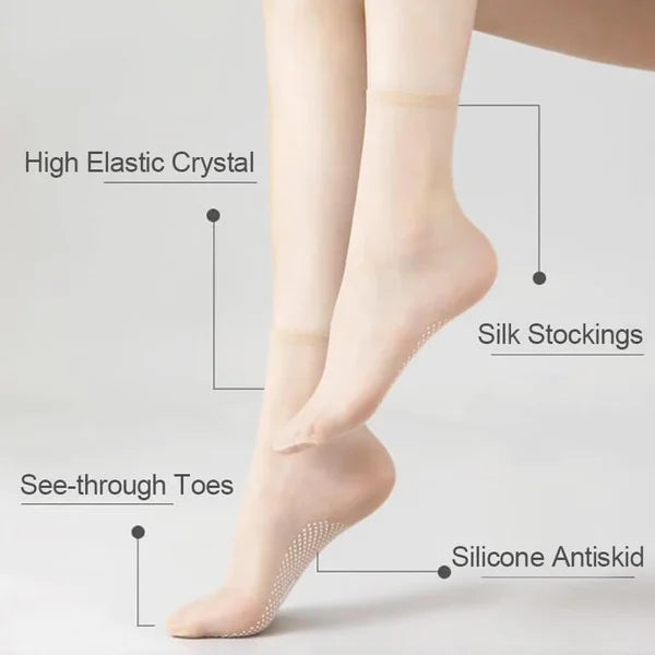 5+5 FREE CrystalSocks™ - Invisible, non-slip Crystal Silk socks