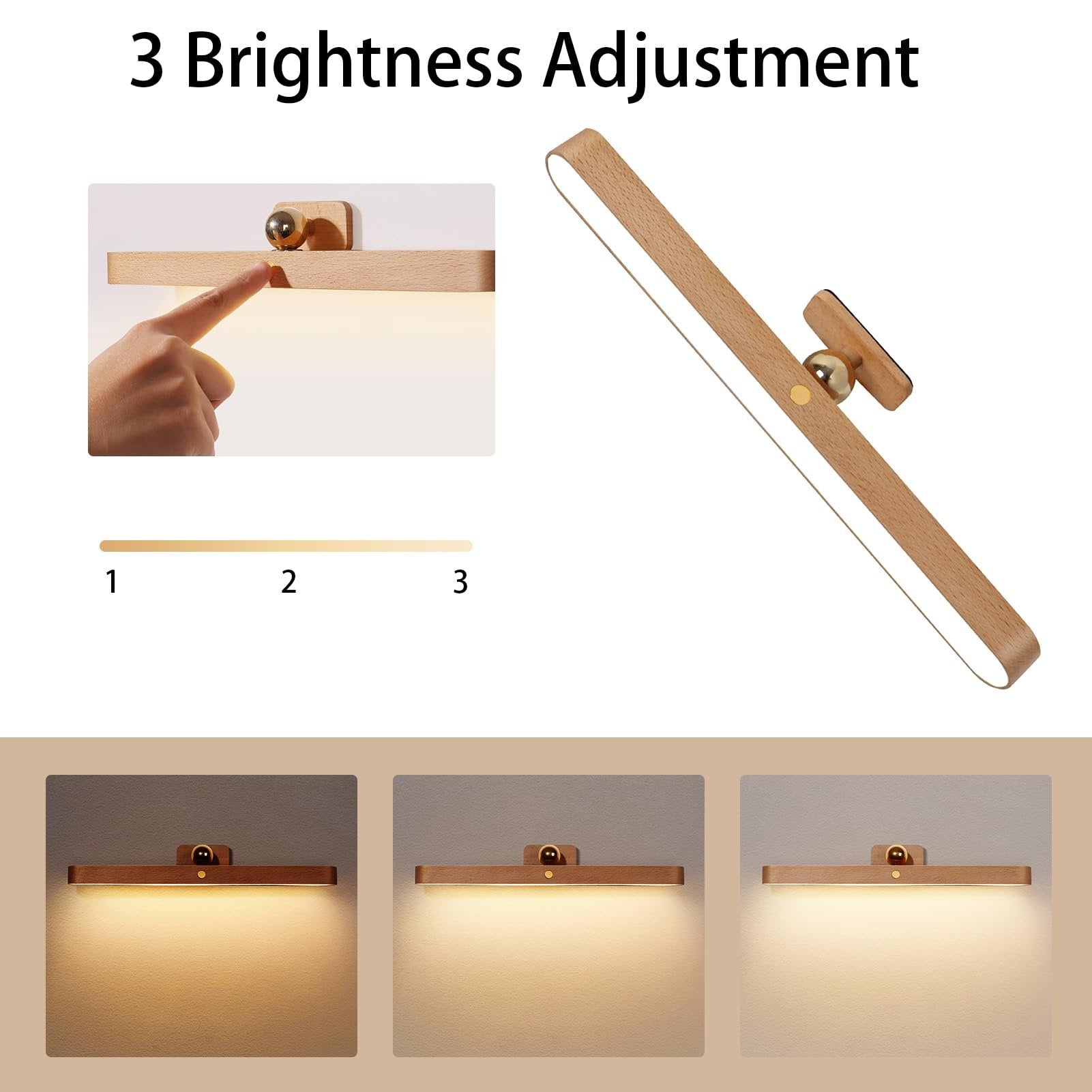 Handgemaakte beukenhouten wandlamp
