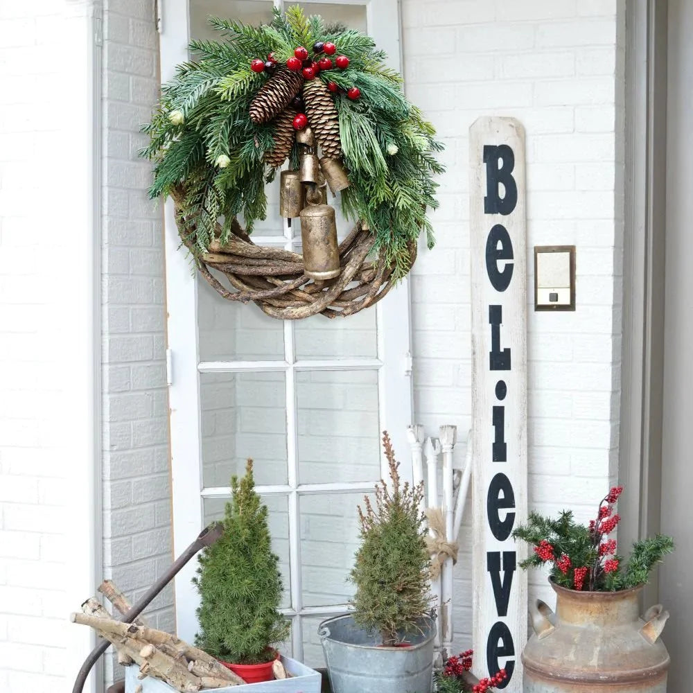 PineChime - Farmhouse Christmas Wreath [Last Day Sale] 