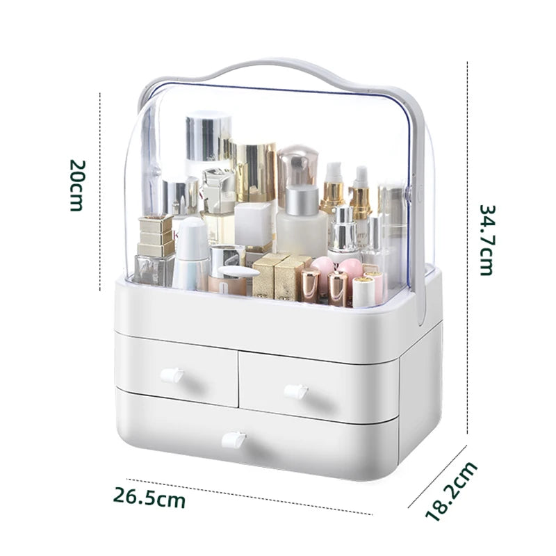 GlowNest™ Draagbare Make-up Organizer met Handgreep en Laden