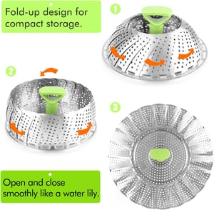 SteamEase - Foldable stainless steel steam insert