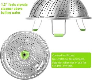 SteamEase - Foldable stainless steel steam insert
