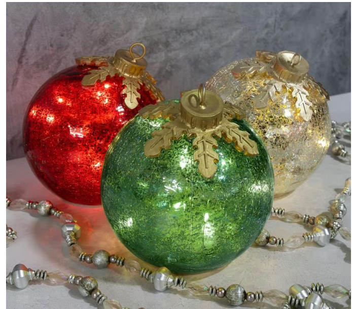 Feestelijke glazen kersttafeldécoratie set van 3