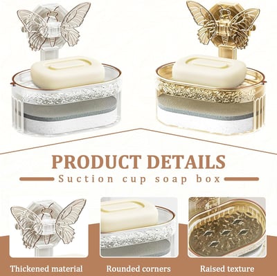 ButterFloat - Stylish butterfly soap dish for bathroom &amp; kitchen