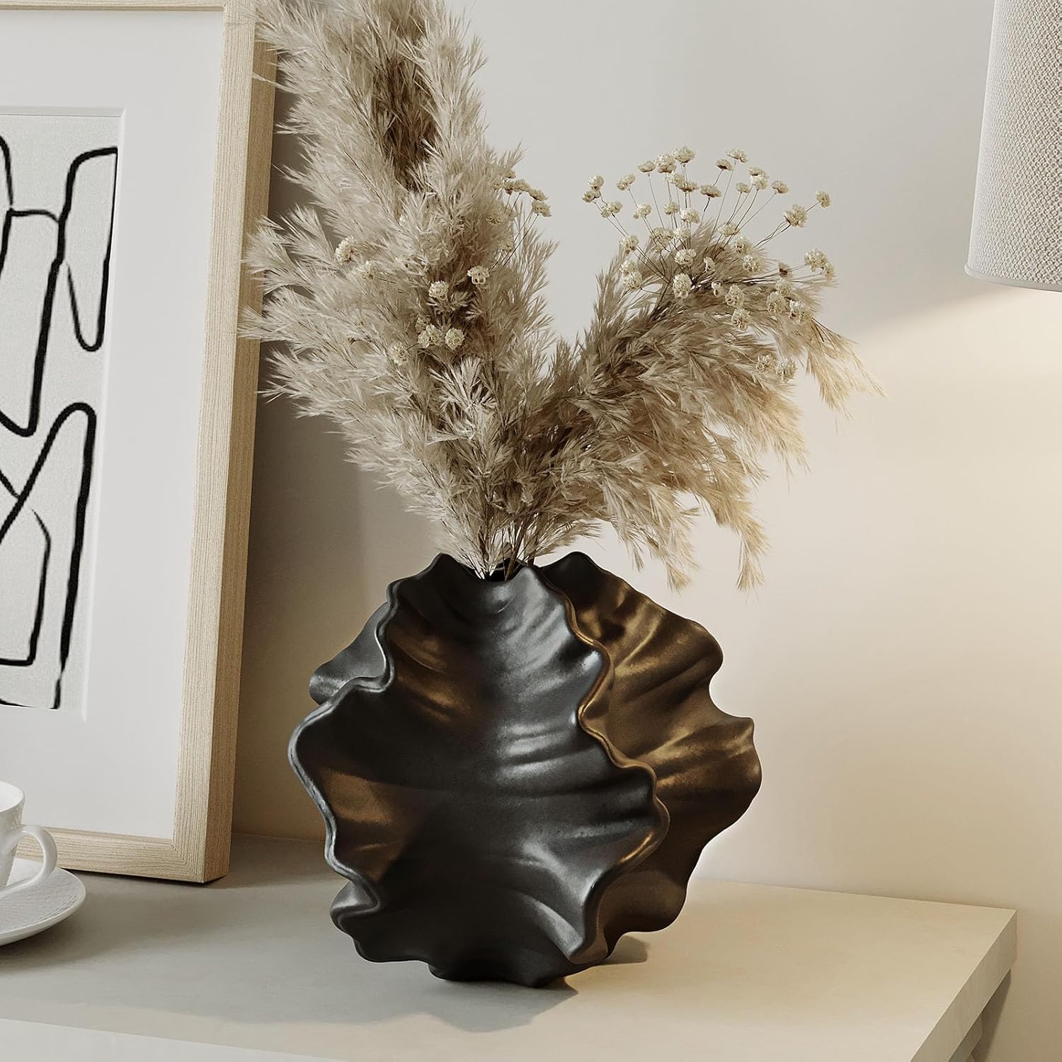 Golvende Muurdecoratie met Oceaangeïnspireerde Textuur voor Elegante Interieurs