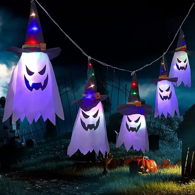 Spookachtige Geestenhoed LED Lantaarn Sfeerverlichting Set