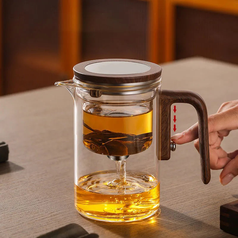 Elegante hittebestendige glazen theepot voor losse thee zetten
