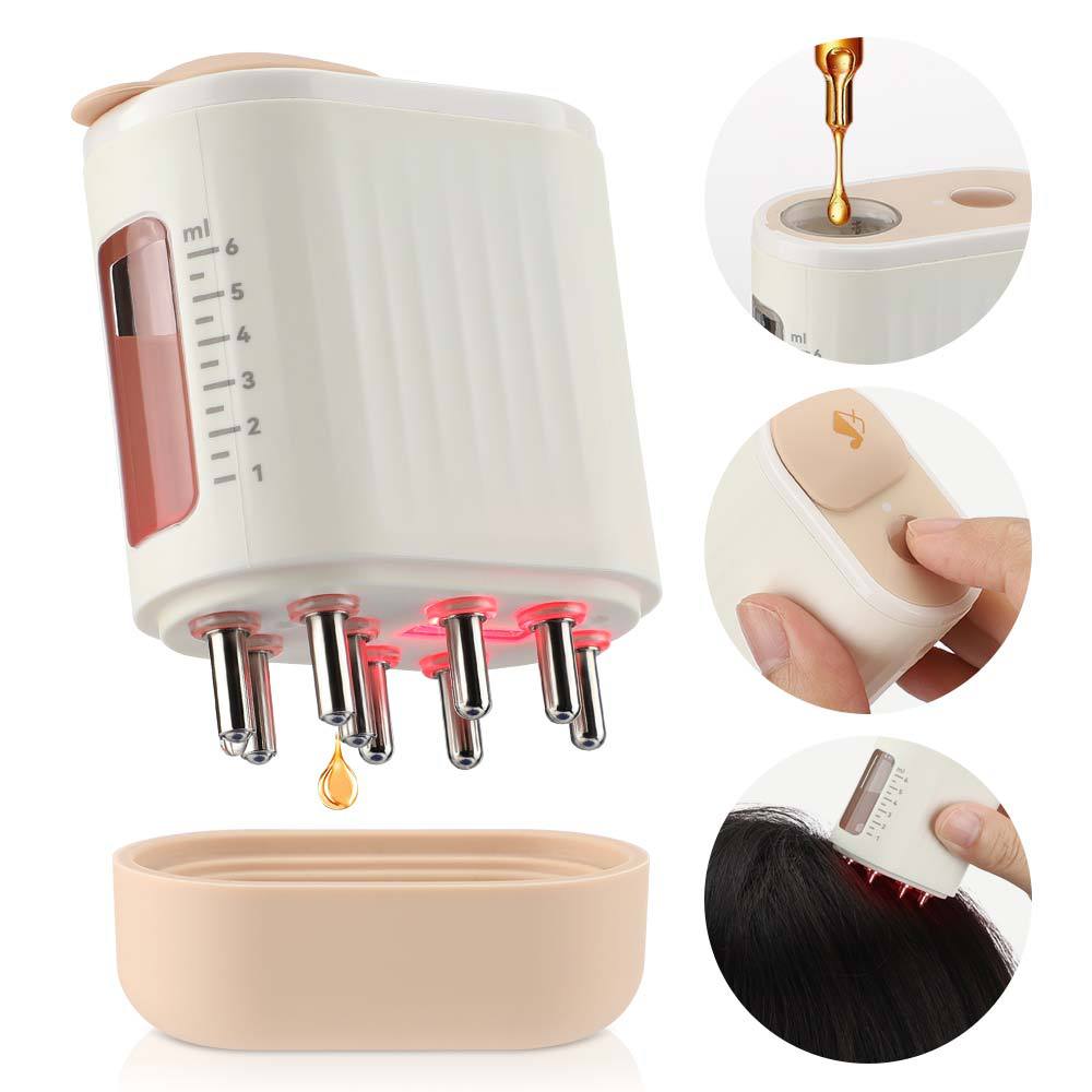 Elektrische hoofdhuidmassager met haargroei-therapie en trilling