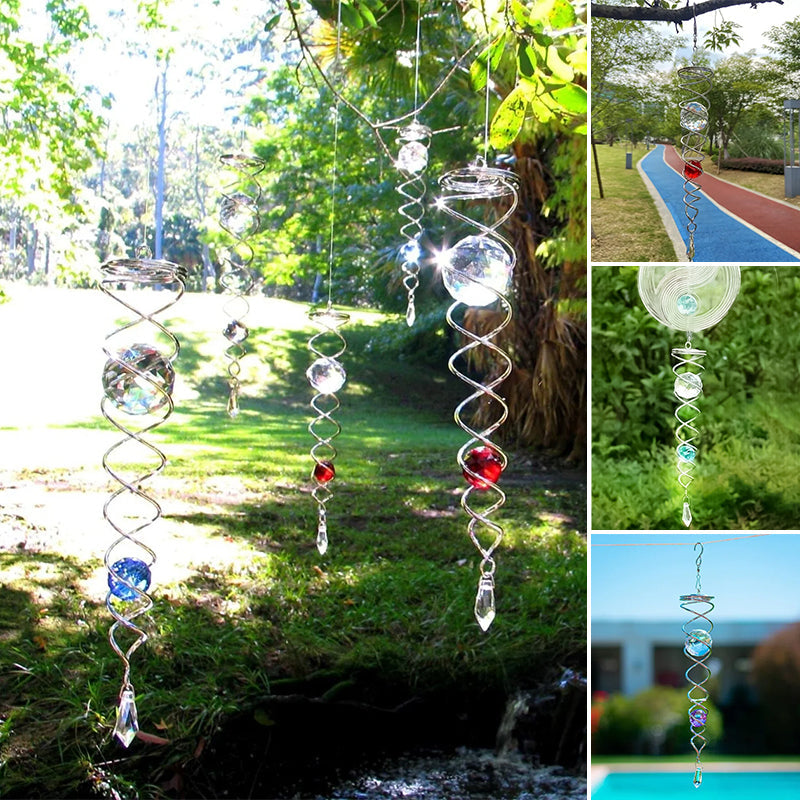 Buy One Get One Free | CrystalTwister™️ - Metal Crystal Spiral Wind Chime [Last-Day Sale] 