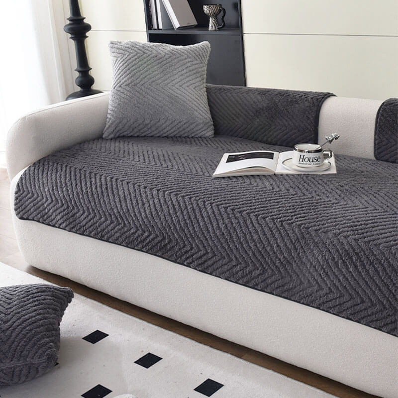 GeoPlush - Geometric plush sofa cover