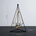 Hangende kaarsenhouder | Gefacetteerd diamantdesign | Metaal