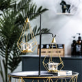 Hangende kaarsenhouder | Gefacetteerd diamantdesign | Metaal