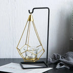 Hangende kaarsenhouder | Gefacetteerd diamantdesign | Metaal