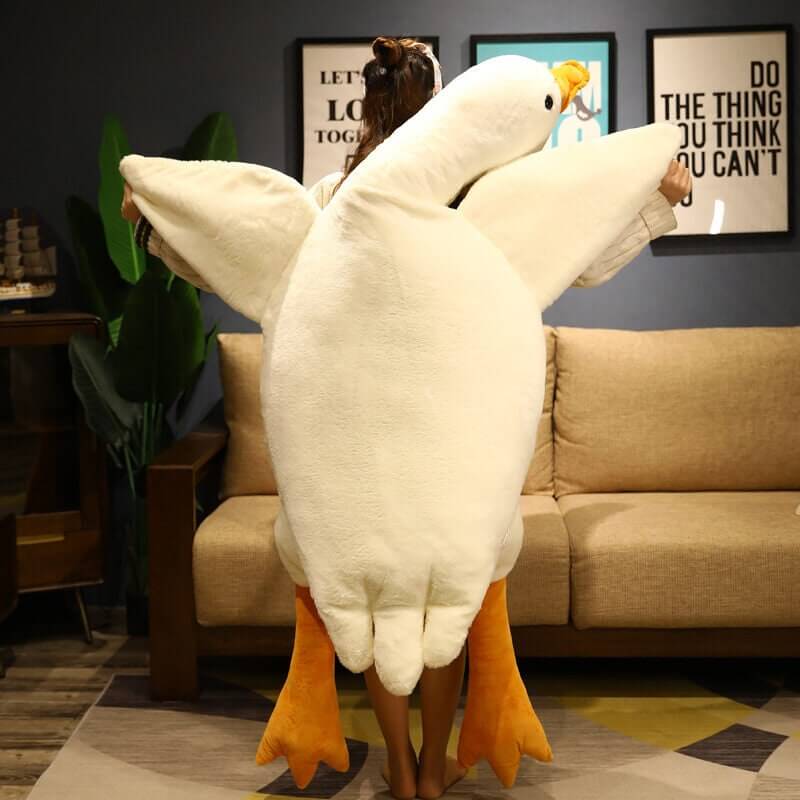 Cuddly Goose - White goose plush cushion [Last day sale]