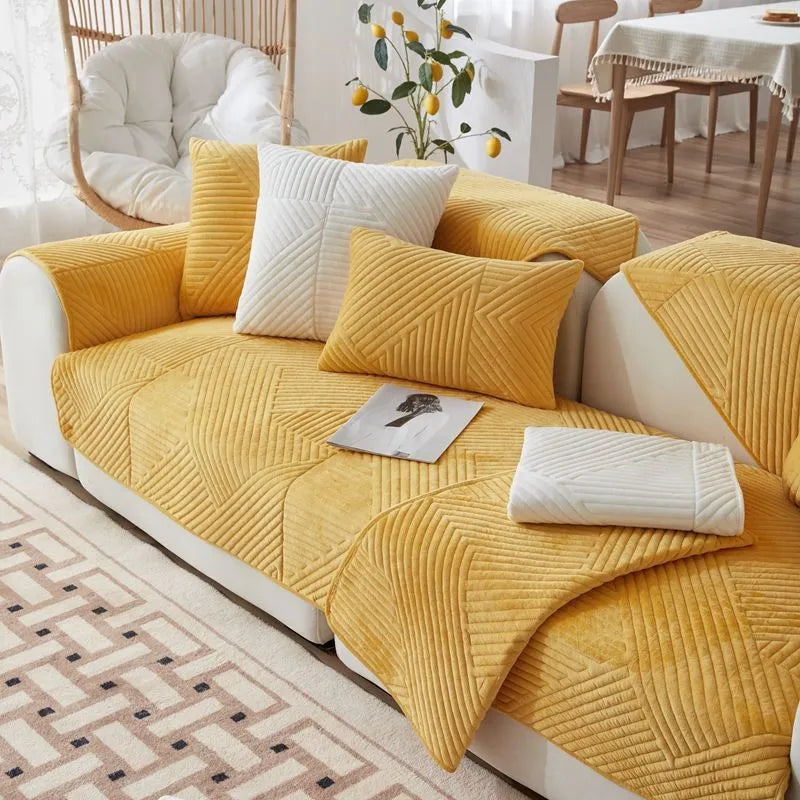 StayLuxe - Thick, non-slip sofa cover with herringbone pattern