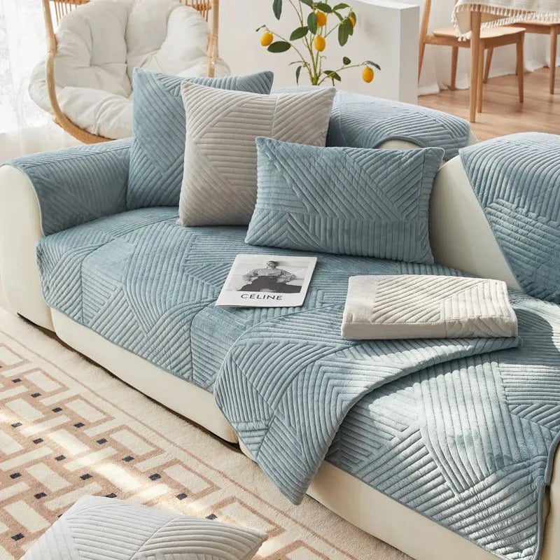 StayLuxe - Thick, non-slip sofa cover with herringbone pattern