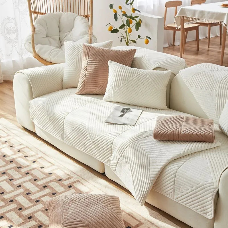 StayLuxe - Thick, non-slip sofa cover with herringbone pattern