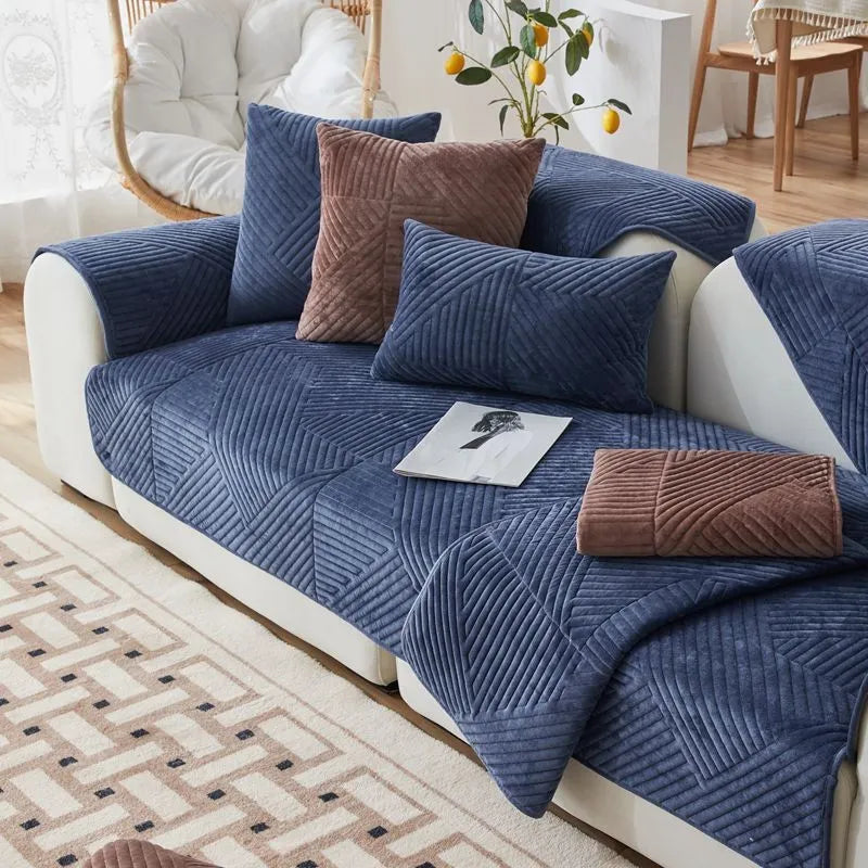StayLuxe - Thick, non-slip sofa cover with herringbone pattern