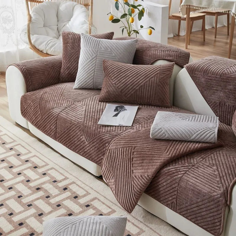 StayLuxe - Thick, non-slip sofa cover with herringbone pattern