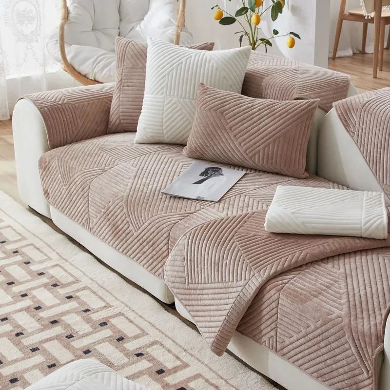 StayLuxe - Thick, non-slip sofa cover with herringbone pattern