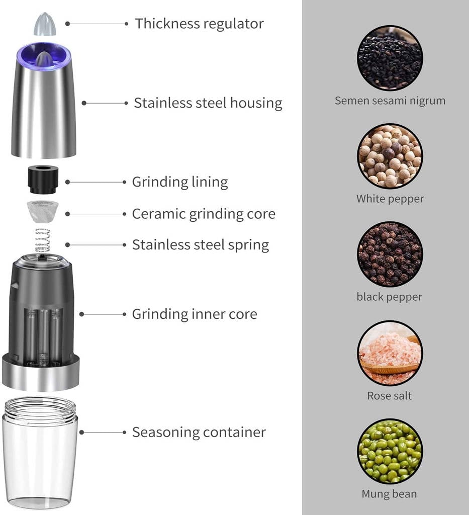50% OFF | SpiceGlide - Automatic Electric Salt and Pepper Mill with Gravity Sensor