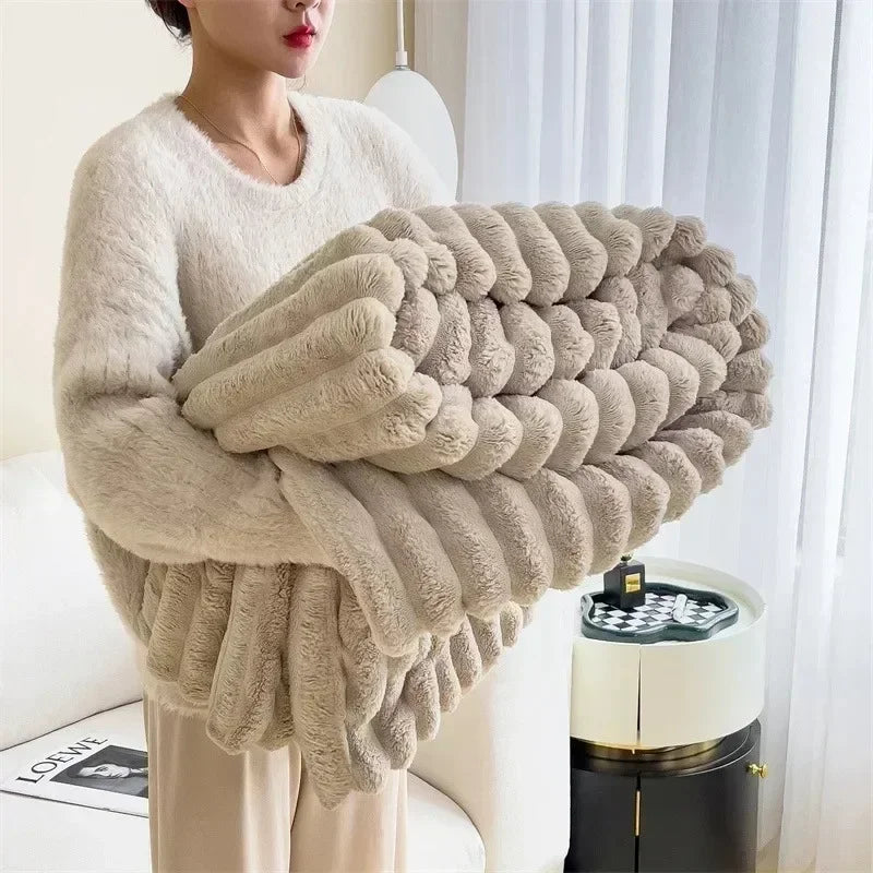 HareHaven - Cozy autumn/winter rabbit plush blanket [Last day sale] 