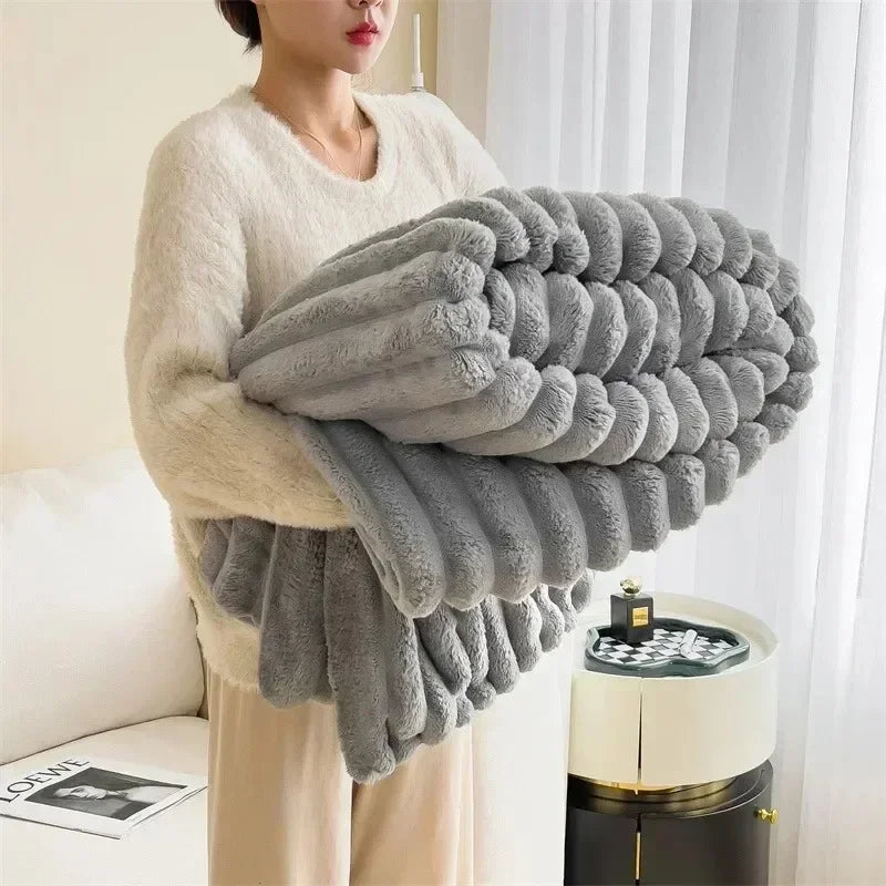 HareHaven - Cozy autumn/winter rabbit plush blanket [Last day sale] 