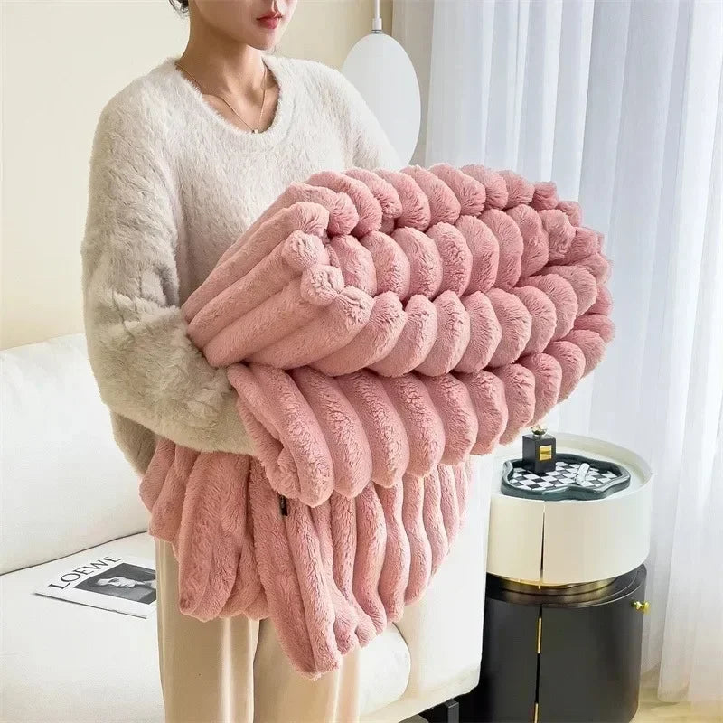 HareHaven - Cozy autumn/winter rabbit plush blanket [Last day sale] 