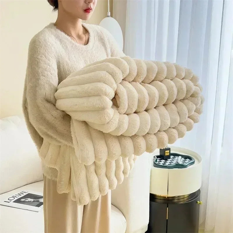 HareHaven - Cozy autumn/winter rabbit plush blanket [Last day sale] 