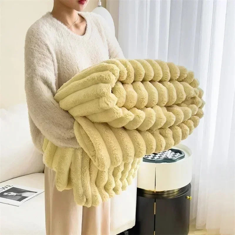 HareHaven - Cozy autumn/winter rabbit plush blanket [Last day sale] 