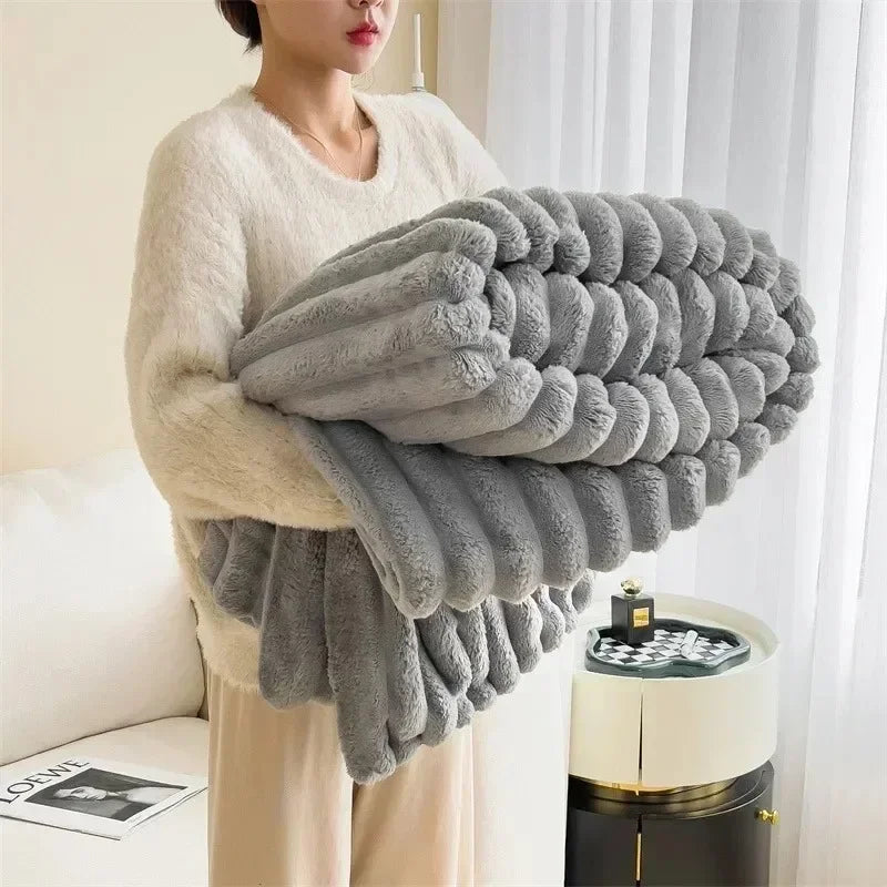 HareHaven - Cozy autumn/winter rabbit plush blanket [Last day sale] 