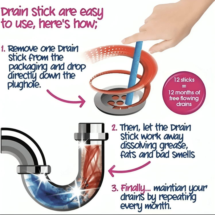 Buy 1+1 FREE | CleanWand Magic Drain Wands [Last-day sale] 