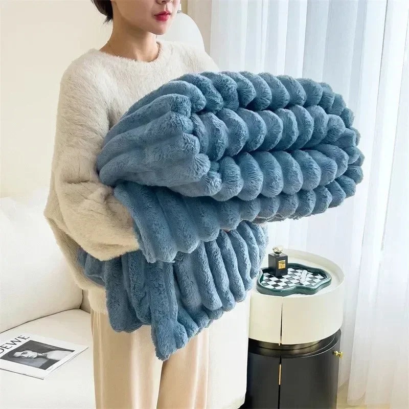 HareHaven - Cozy autumn/winter rabbit plush blanket [Last day sale] 