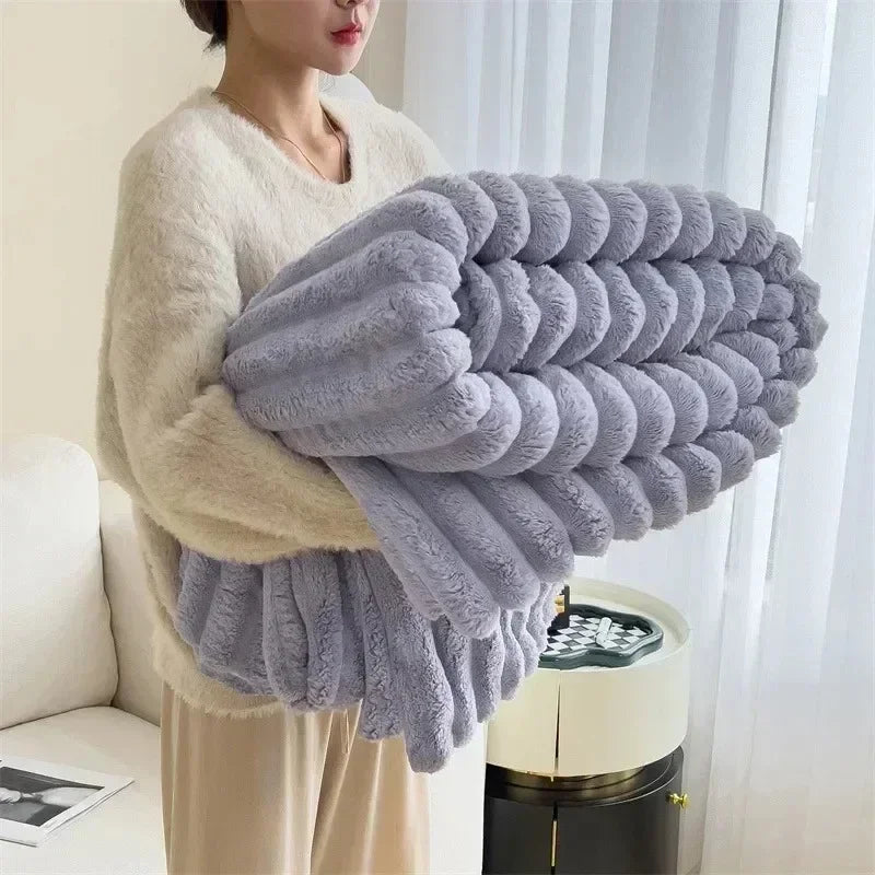 HareHaven - Cozy autumn/winter rabbit plush blanket [Last day sale] 