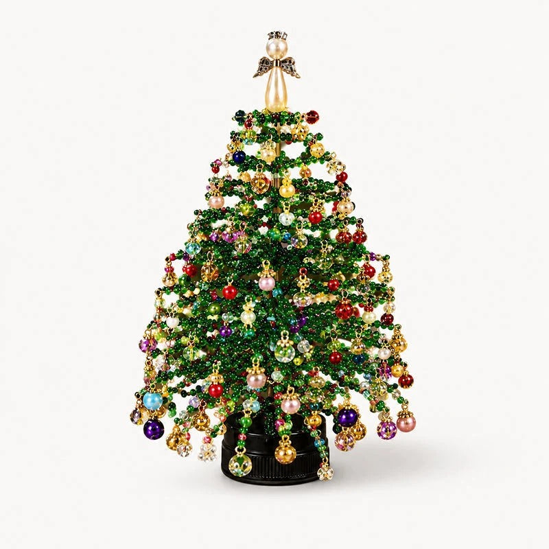 Doe-het-zelf Kerstknutselpakket | Parel Kerstboomontwerp | Inclusief Parels & Versieringen | Eenvoudige Montage