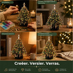 Parel kerstboom op tafel als feestelijke kerstversiering