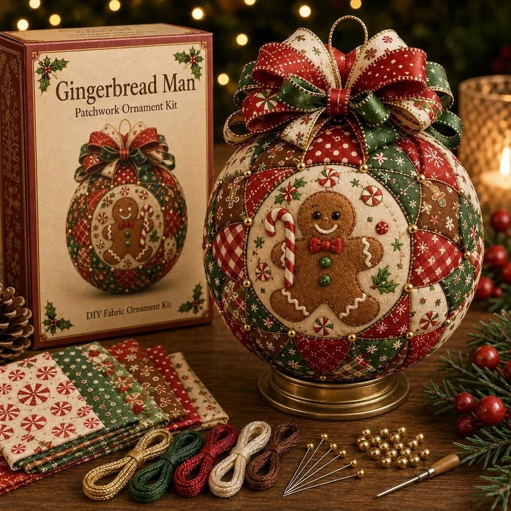 Kerstdecoratie maken met de Knutselora patchworkset