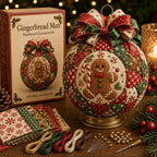 Kerstbal Doe-Het-Zelf Set | 3D Patchwork Stof | Stof & Kralen Inclusief | Geschikt voor Beginners