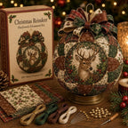 Kerstbal Doe-Het-Zelf Set | 3D Patchwork Stof | Stof & Kralen Inclusief | Geschikt voor Beginners