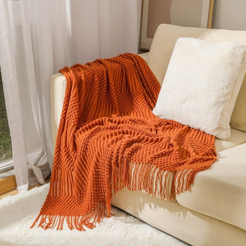 LoomSoft - cozy knitted blanket for sofa and bed