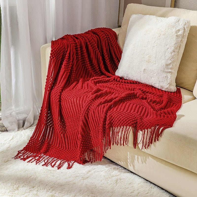 LoomSoft - cozy knitted blanket for sofa and bed