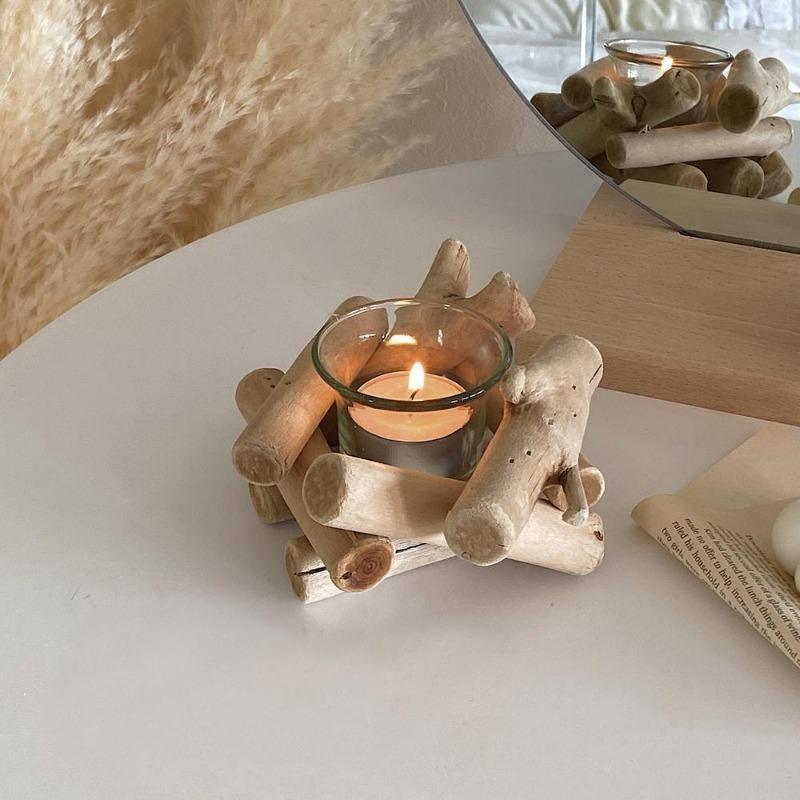 LumiWood - Handmade candlestick made of beach wood