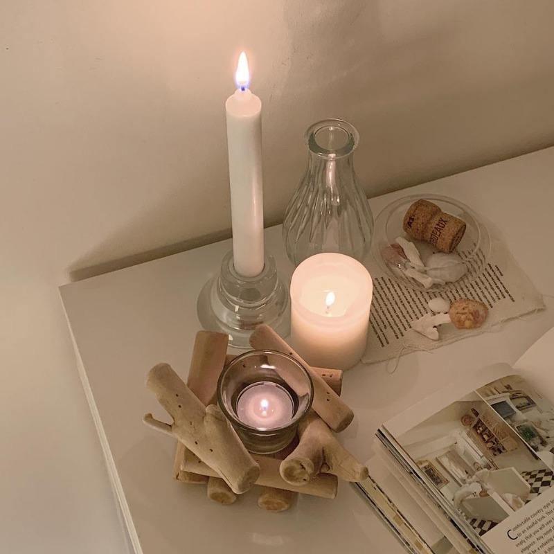 LumiWood - Handmade candlestick made of beach wood