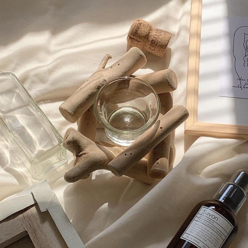 LumiWood - Handmade candlestick made of beach wood